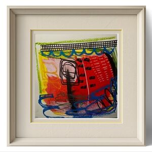 Abstract Red and Blue Art - One of a Kind